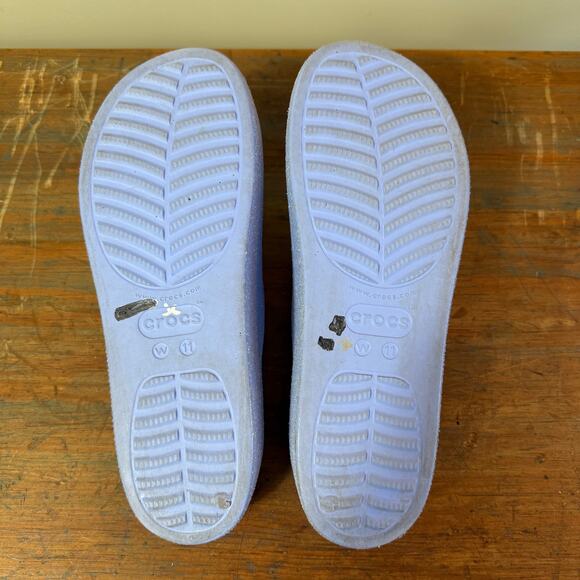 Crocs Classic Platform Glitter Womens 11 Moon Jelly Purple Slide 208233-5Q6 - Picture 11 of 11